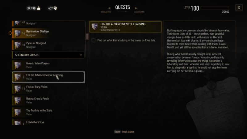 witcher 3 - for the advancement of learning guide